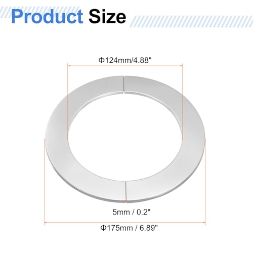 Bridas de pared de 124 mm sourcing map 2 piezas de acero inoxidable redondas autoadhesivas 3