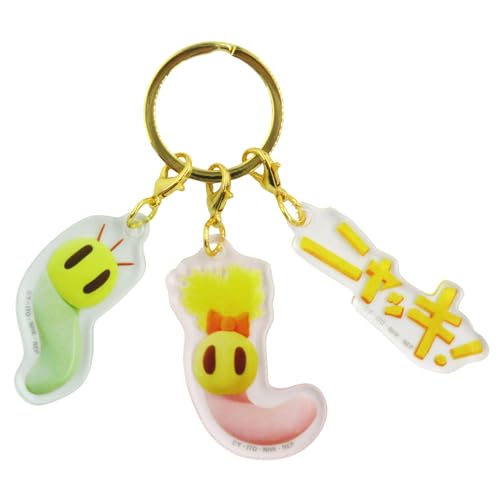 ティーズファクトリー ニャッキ! 3チャームキーホルダー ニャッキとピンクちゃん 約H54×W41×D3mm(アクリルパーツ最大サイズ) NK-5546760NP