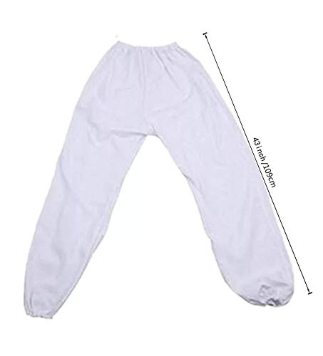 Professional Beekeeping Suit Cotton Bee Keeping Suit Protective Bee Keeping Jacket with Veil Hood (White-2, one Size)