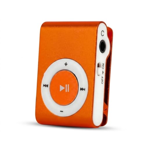 Image of Drumstone 𝟏𝟓-𝐘𝐞𝐚𝐫 𝐖𝐚𝐫𝐫𝐚𝐧𝐭𝐲 Handy Metal MP3 Player with TF Card Slot USB Compatibility Compact Portable Orange Music Player for Exercise Relaxation Travel Audio Use