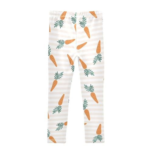 Stripe and Carrot Girls Leggings,Workout Leggings for Girls Toddler Athletic Leggings Size for 3-10T2