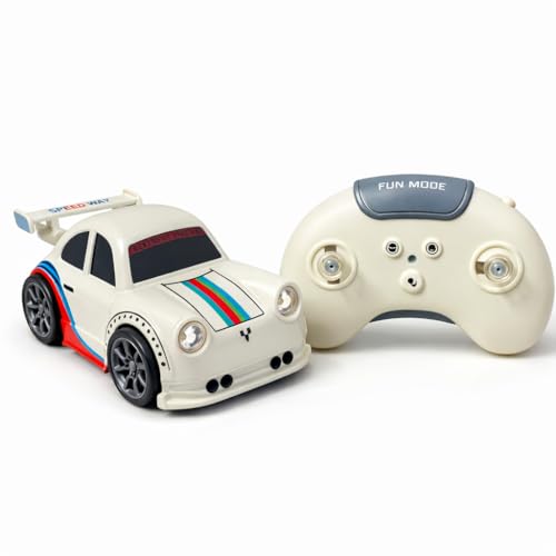 Image of Remote Control Racing Car for Kids | Mini RC Drift with LED Lights | 3 Mode Smart RC - Remote Control, Follow & Escape Mode (3+ Years) (White Escape Car)