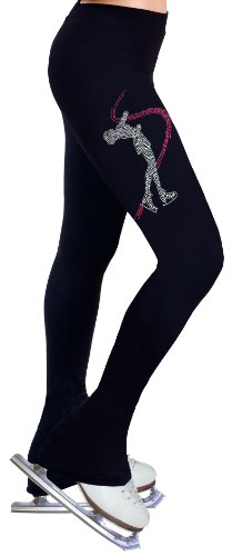NY2 SPORTSWEAR Figure Skating Practice Pants with Rhinestones R234RP (Adult Large) Black
