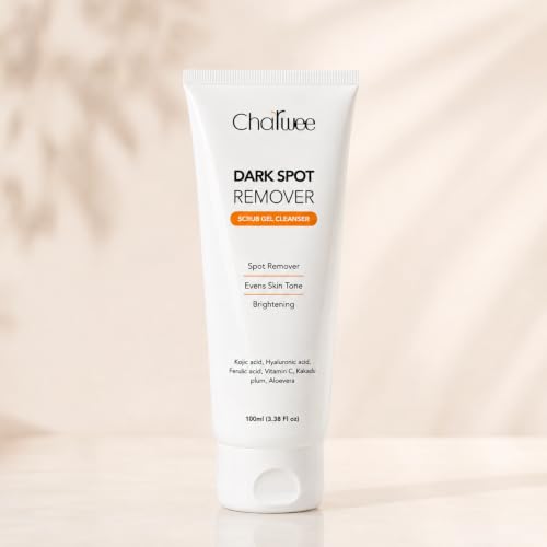 Image of Charwee Dark Spot Remover Face Wash Scrub Gel Cleanser - 100ml | With Kojic and Hyaluronic Acid | Soothing Aloe Vera | Removes Dark Sports and Helps Brighten Skin