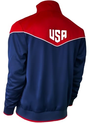 Icon Sports Officially Licensed Boy's U.S. Soccer Full Zip Track Jacket, Youth Sizes Licensed USA Soccer Jacket | Navy, YM4
