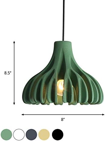 Miniatura 2 de CraftThink Lámpara colgante de luz moderna en forma de granero coral macaron resina 1 luz E26 colgante de techo para café, comedor, sala de estar,