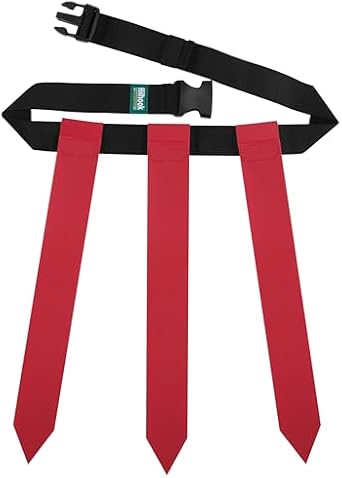 Flag Football Belts, 19 Players Adjustable Flag Football Flags Sets for Youth, Kids and Adults Sport Team Building and Competition Training Red