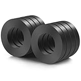 TRYMAG Ferrite Big Ring Magnet, Round Ceramic Magnets with Hole, OD2.36 x ID1.26 x 10mm, Large Magnets Heavy Duty for DIY, Science Projects Industria-Pack of 8