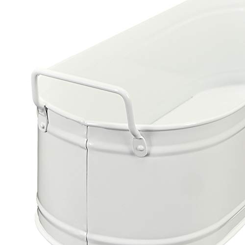 HORTICAN Garden Decor Flower Pot, Versatile Metal Tub for Plants, Oval Garden Container with Handles, Galvanized Zinc, Beverage Tub for Wedding & Parties Indoor or Outdoor (Set of 2) - Thumbnail 7