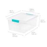 IRIS USA 12 Qt. Plastic Storage Bins Containers with Lids, 4 Pack, Small Sensory Bin, Craft Storage, Craft Organizers & Storage, Organizing Container for Home, Office & Art Supplies, Stackable, Clear - Image 4