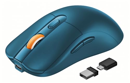 Image of ProtoArc EM15 USB C Mouse, Tri-Mode Bluetooth Mice for Laptop, Blue | 68g Ultra-Light, Ergonomic Design, Rechargeable Lightweight Portable Type C Wireless Mice for Tablet, PC, Windows, Mac