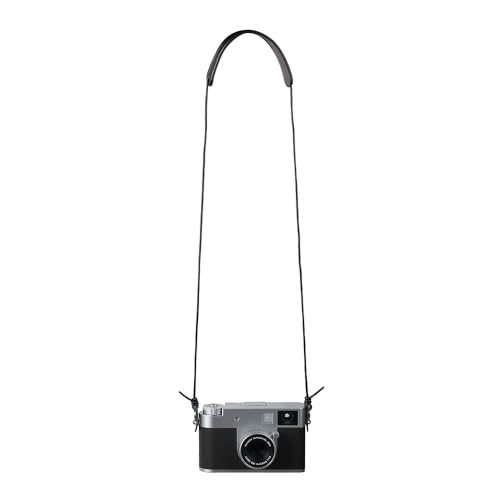 Image of Vintage Ultra-Thin Genuine Leather Camera Lanyard Cowhide Rope Neck Strap for Fujifilm X100VI X-HALF For Ricoh