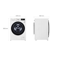 LG V7WD107H2E, Klasse E, Frontlader-Waschtrockner 10,5-7 kg, 1400 U/min, AI Direct Drive, Wi-Fi, Tiefenreinigung mit Dampf, TurboWash, Größere Kapazität, 62 x 60 x 85 cm ꟷ Weiß – Ansicht 5