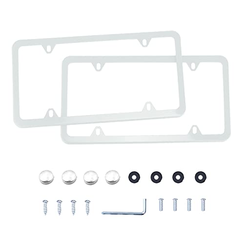 White License Plate Frames