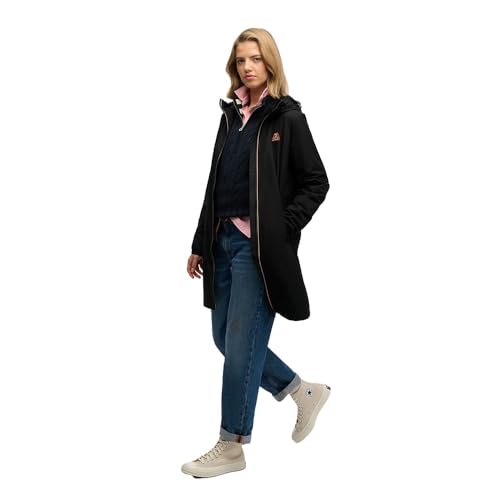 SUPERDRY Longline TRI Windbreaker JKT Abrigo, Black, 40 Unisex Adulto