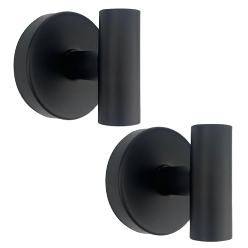 Image of BIRDDIE Suction Cup Shower Towel Hooks, Wall Mount Robe Holder, Heavy Duty No Drill Wall SUS304 Waterproof Stainless Steel Hooks for Bedroom, Bathroom, Kitchen, Hotel and Office (2*Matte Black)