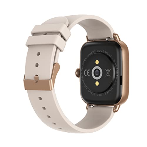 Image of MINIX Crest Bluetooth Calling 1.69 HD Display Smartwatch l Bluetooth Calling l IP68 Waterproof l Rotary Crown l 100+ dial(Rose Gold)