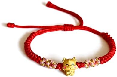 2024 New Year Lucky Dragon Bracelet Chinese Zodiac Dragon Red String Bracelet for Women Adjustable Good Luck Jewelry image 4