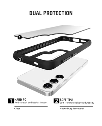 Image of DailyObjects Case for Samsung Galaxy S25 Plus, Drop Protection Polycarbonate Black Hybrid Slim Shockproof Back Cover