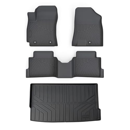 Cartist Floor Mats and Cargo Liner Fit for Hyundai Kona 2024 2025 (No Electric Model) Limited | N Line | SE | SEL Accessories All Weather TPE 1st & 2nd Row Car Rear Trunk Mats