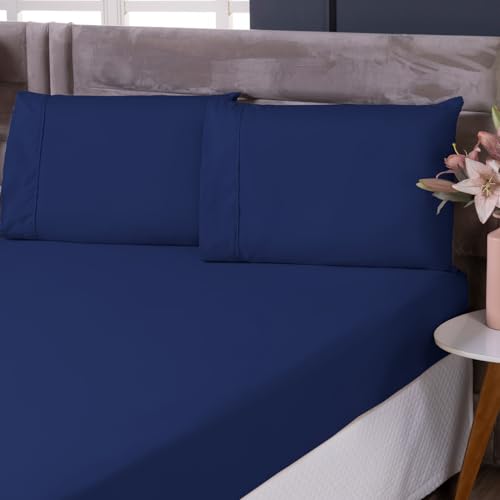 Lençol Para Cama de Casal King 300 Fios Micro Percal Qualidade Premium Tecido Macio Toque Aveludado
