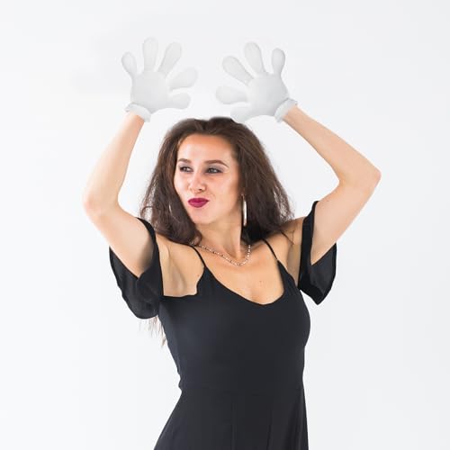 Geyoga 2 Pairs White Jumbo Cartoon Hands Gloves Halloween Party Costume - image 6