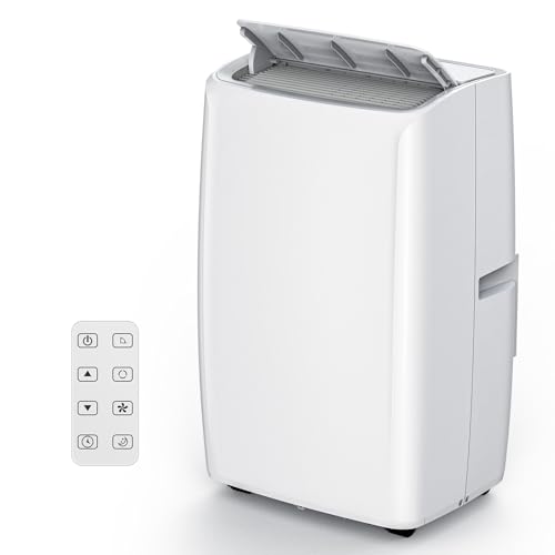 Portable Air Conditioners, 12000 BTU Portable AC, Cools up to 550 Sq. Ft 3-in-1 Mobile AC for Room with Dehumidifier Fan Sleep Mode, 24H Timer, Remote Control, and Window Installation Kit Included