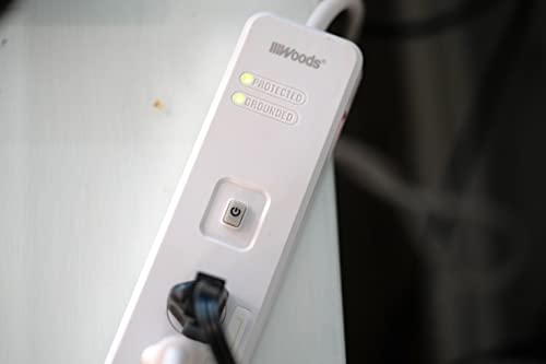 Woods 41715 Energy Saving Surge Protector Power Strip With Remote Control Outlets 5 Cord, 1080J 80-Foot Range, One Size, White #TOP4