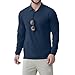 Polo Shirts for Men Casual, Long Sleeve Basic Solid Golf Shirts Fall Winter Business Casual Dress Collar Shirt Casual Polos Mens Knit Tops Men's Clothing Camisas (L, Dark Blue)