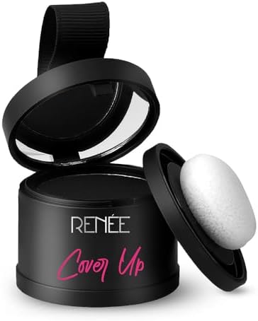 RENEE Cover-Up Hair Powder - Black | Covers Grey Roots & Bald Spots Instantly | Highly Pigmented, Fuller & Denser Look | Long-Lasting | Matte Finish | Fine Powder | Flawless Application | 4gm