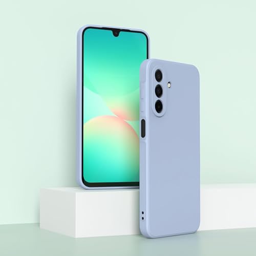 Image of DIZORO Microfiber Candy Case for Samsung A26 5G Smooth Touch Cushion Liquid Soft Silicone Gel Rubber Phone Cases Non-Slip Full Body Protective Shockproof Back Cover (Carolina), Blue