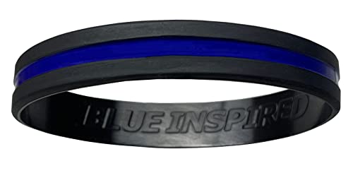 Thin Blue Line Bracelet and Prayer Card | Back The Blue, Pro Law Enforcement | Navy Blue | Husband/Wife, Men/Women