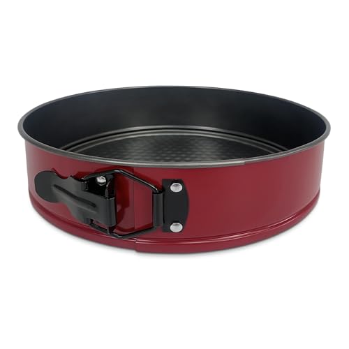 TIENDA EURASIA – Molde Desmontable, Antiadherente, Color Burdeos, Distintos Tamaños, Redondo, Acero Inoxidable, para preparar Tartas, Bizcochos y Pasteles (20 cm)