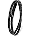 Produktbild Simaru Echtleder Armband mit Edelstahl Hakenverschluss für Frauen & Männer Made in EU, hautfreundliches Wickelarmband echtes Leder