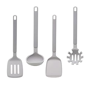 Kitchen Set, Silicone Cookware, Set of 4, Kitchen Tool Supplies, Turner, Ladle, Heat Resistant, Cooking, Spoon, Dinnerware Set, Kitchen Tool Set