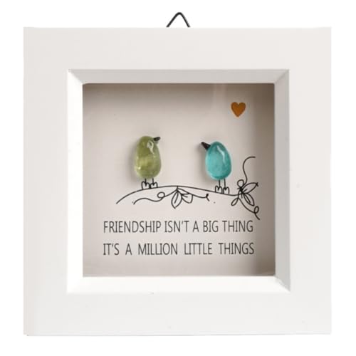 Comanro Friend Gift, Seaglass Art Rainbow Birds, Handmade Sea Glass Artwork, Driftwood Wall Art...