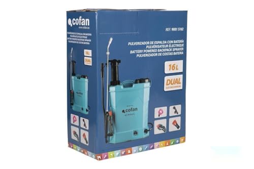 pulverizador de Espalda 16 l - eléctrico/Manual, batería li-Ion 12 v 8.0 ah, Ideal para jardinería, fácil de Usar y Transportar.