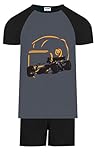 Jujak Boys Racing Car Grand Prix Design 2 Short Pyjamas PJs Motor Sports Premium Range (UK, Age, 10 Years, 11 Years, Regular, Grey/Black-D4)