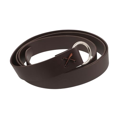 Medieval Viking Belt Half Closure Renaissance Style Leather Belt for Cosplay Parties and Historical Reenactments Pu Material Dark Brown
