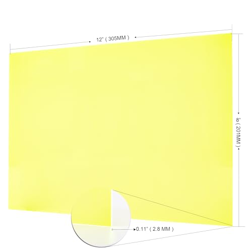 Image of 6 PCS Transparent Fluorescent Green Cast Acrylic Sheets 8 inch x 12 inch x 0.118 inch, Plexiglass Plastic Sheet for Laser Cutting, Engraving Signs, DIY Projects.