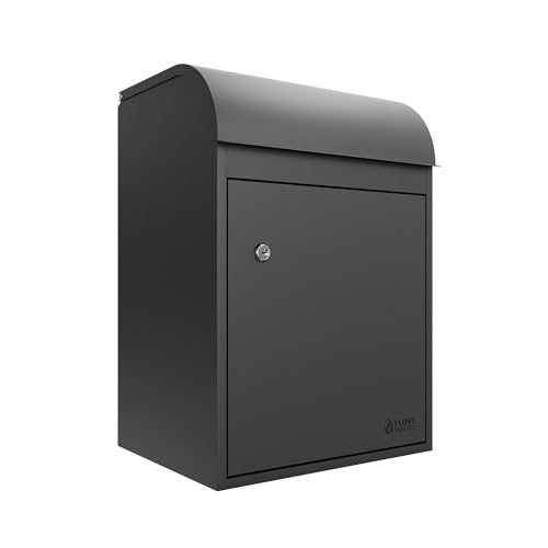 iLoveParcels Premium Medium Parcel Drop Box. Waterproof Safe & Secure Delivery parcel box outdoor. Storage Mail Delivery Box, Post & Letterbox With Key Lock Mounted To Wall, Fence/Floor Anthracite