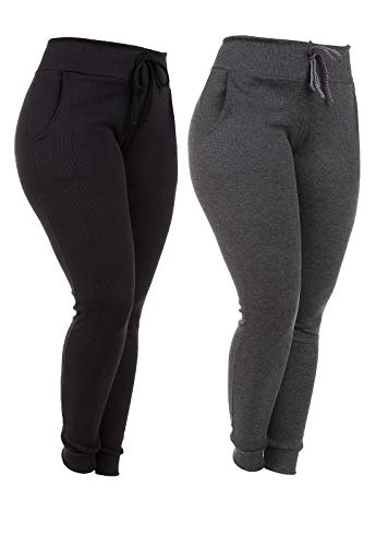 Kit 2 Cal�as Fitness Femininas Ribana, Galvic, M; Preto-Cinza