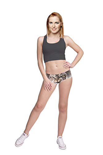 Image of JINKAIJIA Women's Flirty Sexy Funny Naughty 3D Printed Animal Tail Underwears Briefs Gifts With Cute Ears