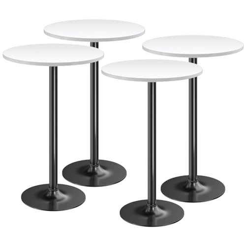 Furmax Bistro Pub Table Round Bar Height Cocktail Table for