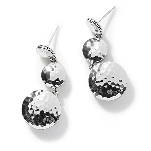 John Hardy Women's Dot Hammered Silver Triple Drop Linear Earrings #TOP1