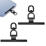 Photo Gallery puzxo 2 custodie per telefono cellulare, rotabili a 360°, ultra sottili, universali, in acciaio inox, per cordini telefonici (nero) Photo Gallery puzxo 2 custodie per telefono cellulare, rotabili a 360°, ultra sottili, universali, in acciaio inox, per cordini telefonici (nero)