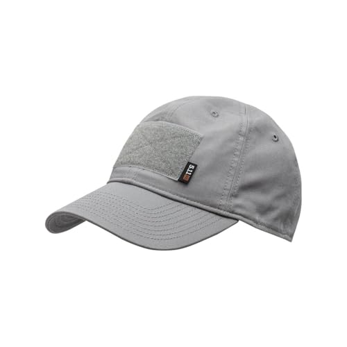 5.11 Tactical Flag Bearer Cap Soft Crown & High Curved Brim 6-Panel Hat Foam Insert Embroidered Eyelets Hook & Loop Closure One Size Overcast Grey Style 89406