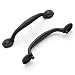 Hickory Hardware P3000-BI 96mm Refined Rustic Pull, Black Iron
