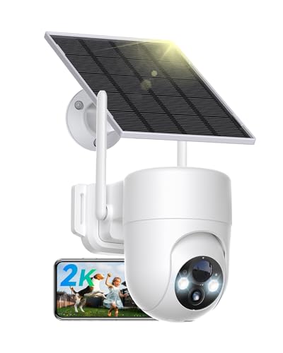 Image of LIWAN Security Camera Wireless Outdoor, 2.4G WiFi Solar Security Cameras for Home Security, Surveillance Camera Outside, Solar Powered, 2K Color Night Vision, PIR Detection, 2-Way Talk