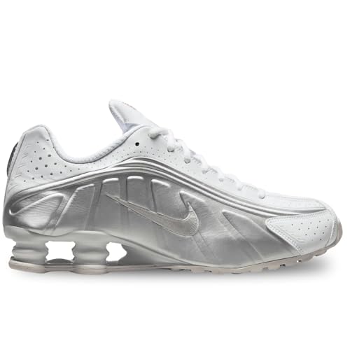 Nike Shox R4 Men's Shoes (HQ1988-101, White/White/Bright Crimson/Metallic Silver)2